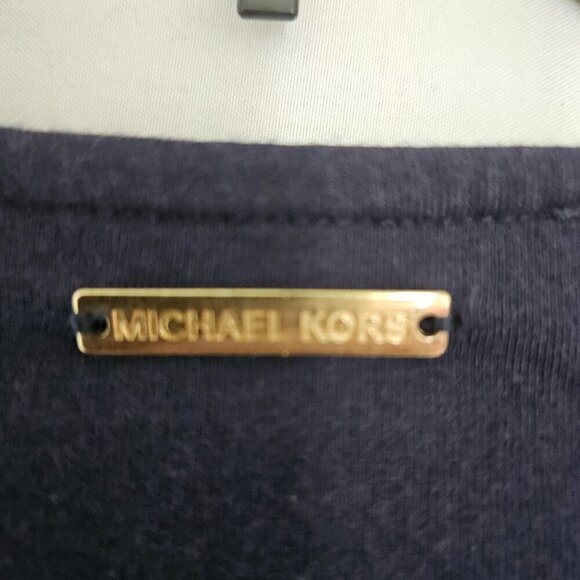 MICHAEL Michael Kors Navy Blue V-Neck Tee - Picture 4 of 8